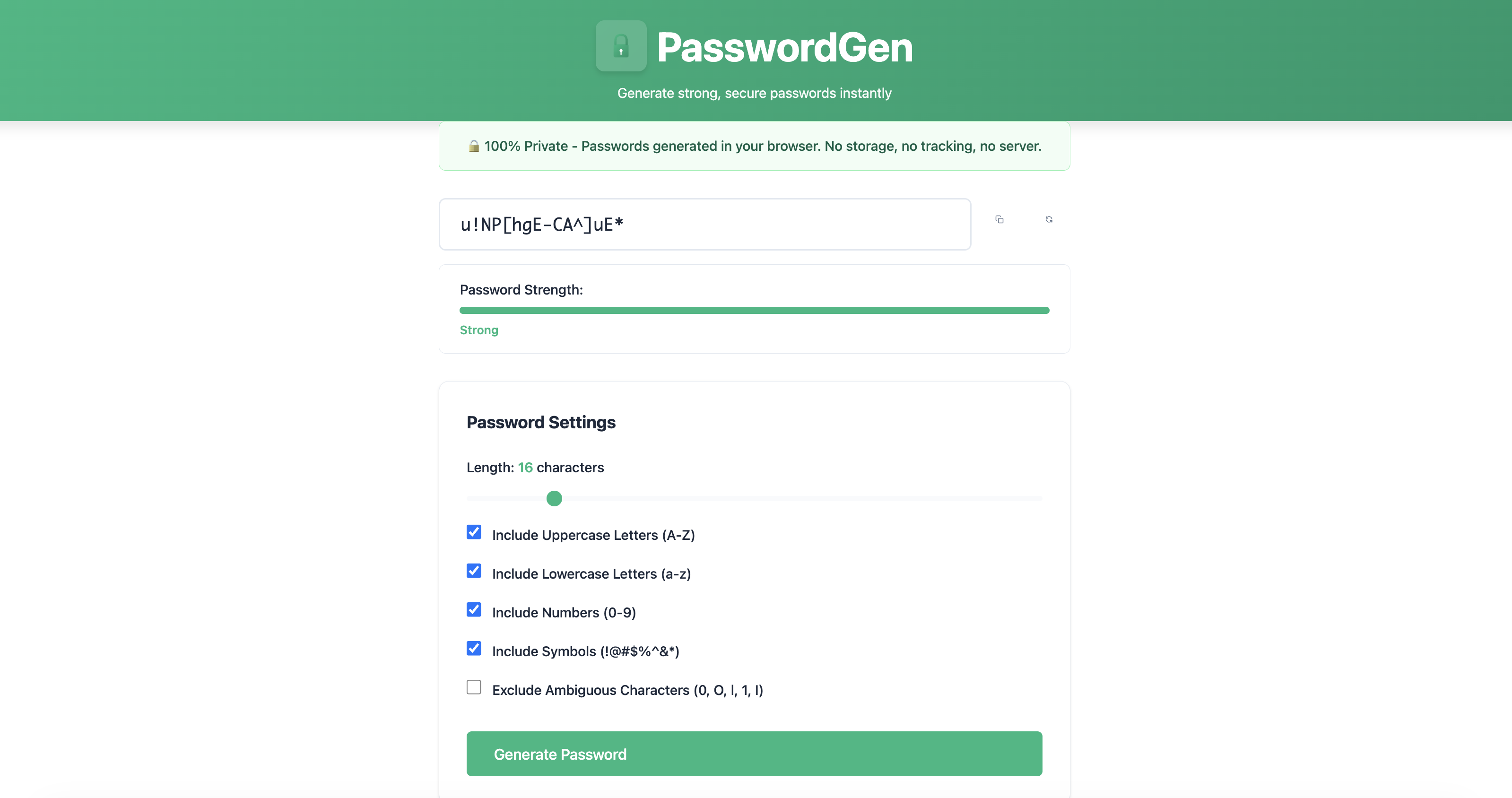 PasswordGen Screenshot